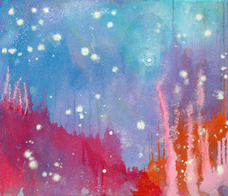 red-blue-purple Oil on Board